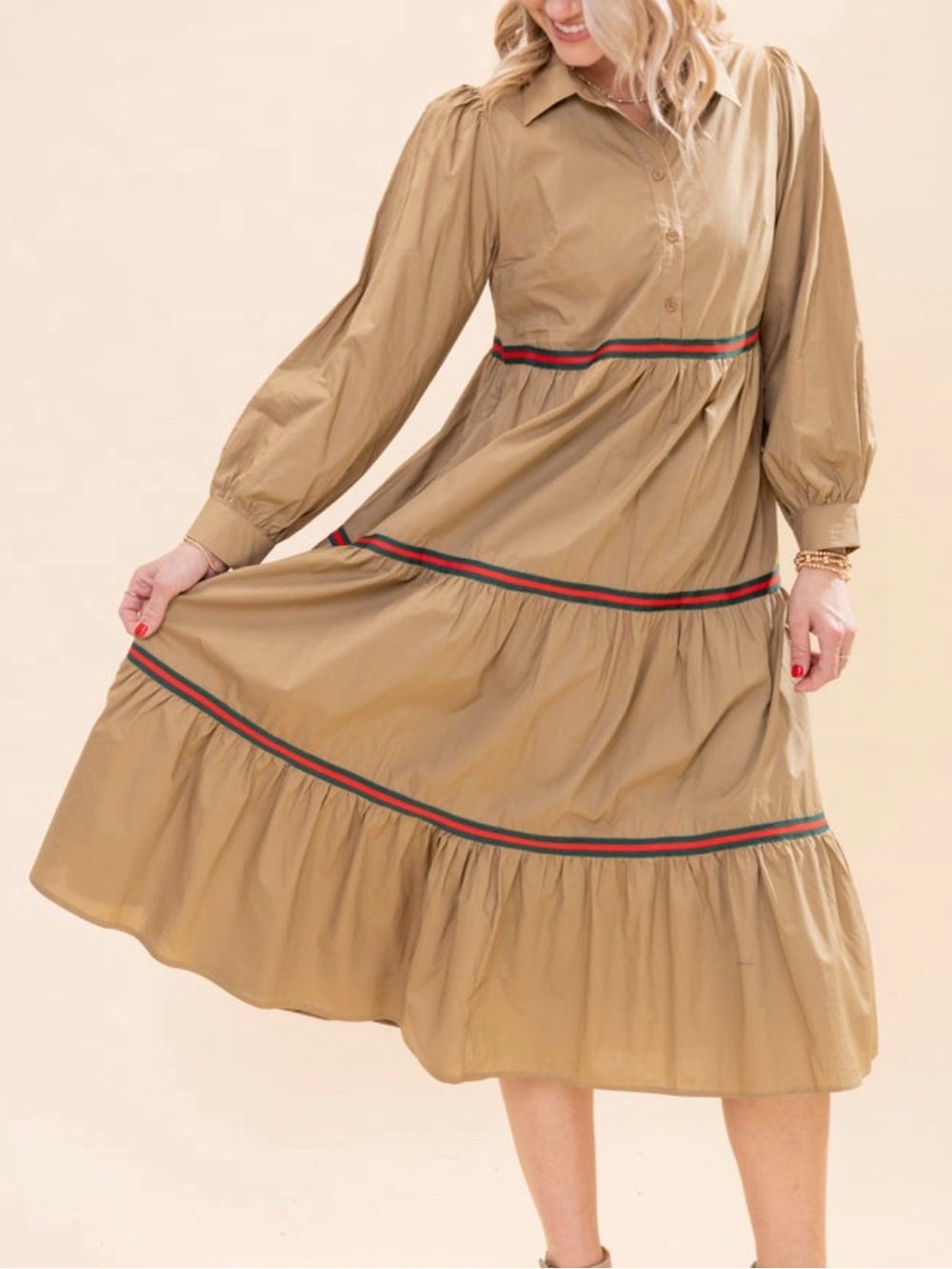NEW Cotton Tiered Dress - Picture 2 of 6